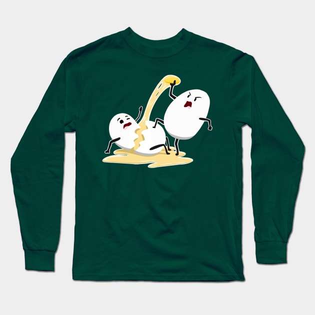 Egg Fatality Long Sleeve T-Shirt by WeFlaps Comics Merch